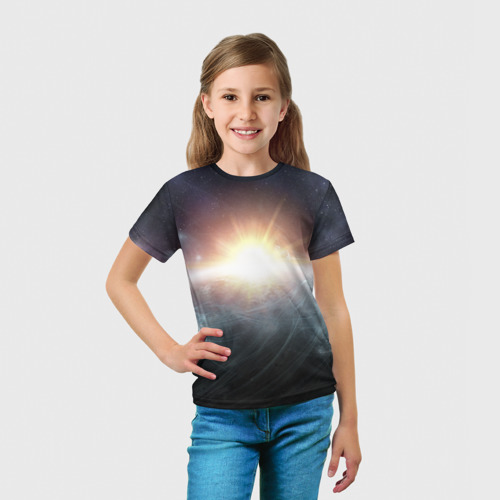 Детская футболка 3D с принтом Космос, вид сбоку #3