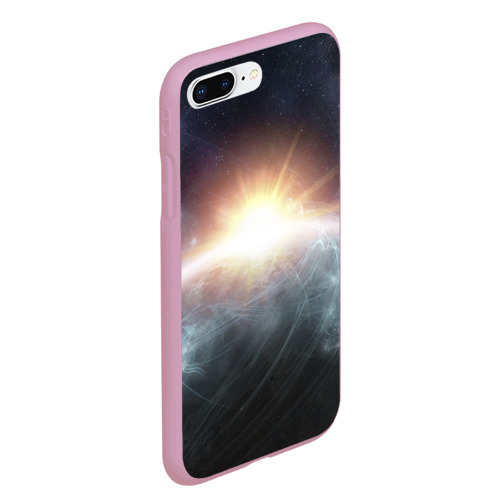 Чехол для iPhone 7Plus/8 Plus матовый Космос, цвет розовый - фото 3