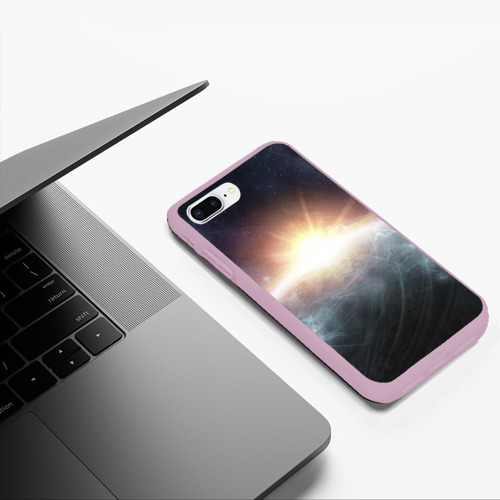 Чехол для iPhone 7Plus/8 Plus матовый Космос, цвет розовый - фото 5