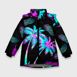 Зимняя куртка для девочек 3D Неоновое лето