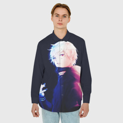 Мужская рубашка oversize 3D Kaneki Ken обернулся - фото 2