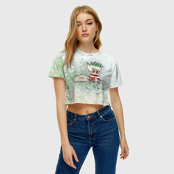 Женская футболка Crop-top 3D Доктор Стоун новогодний - фото 2