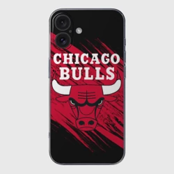 Чехол для iPhone 16 силиконовый с защитой камеры Чикаго Буллз