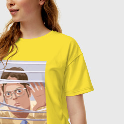 Женская футболка хлопок Oversize Офис - Дуайт - фото 2