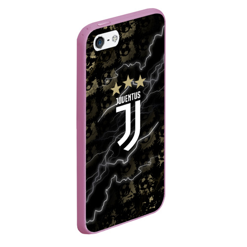 Чехол для iPhone 5/5S матовый JUVENTUS., цвет розовый - фото 3