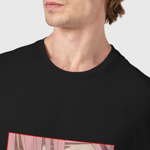 Мужская футболка хлопок Взгляд Zero Two, цвет черный - фото 6