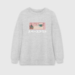 Женский свитшот oversize без начеса хлопок Взгляд Zero Two