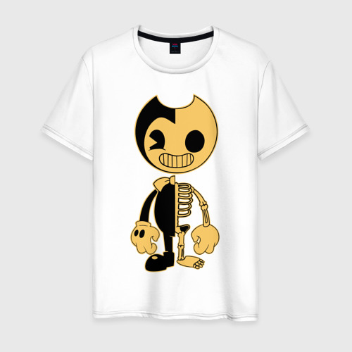 Мужская футболка хлопок Bendy And The Ink Machine, цвет белый