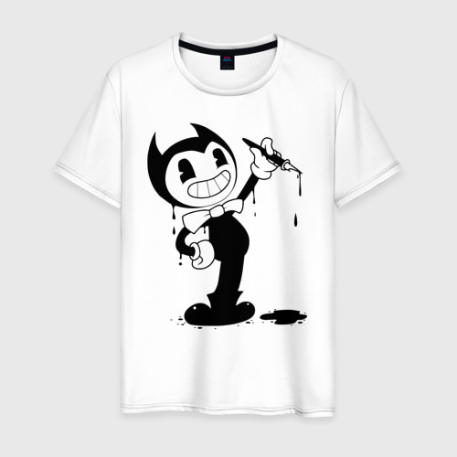 Мужская футболка хлопок Bendy And The Ink Machine, цвет белый