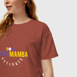 Женская футболка хлопок Oversize Black Mamba - фото 2