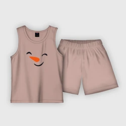 Детская пижама с шортами хлопок Снеговик