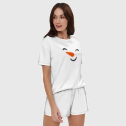 Женская пижама с шортиками хлопок Снеговик - фото 2