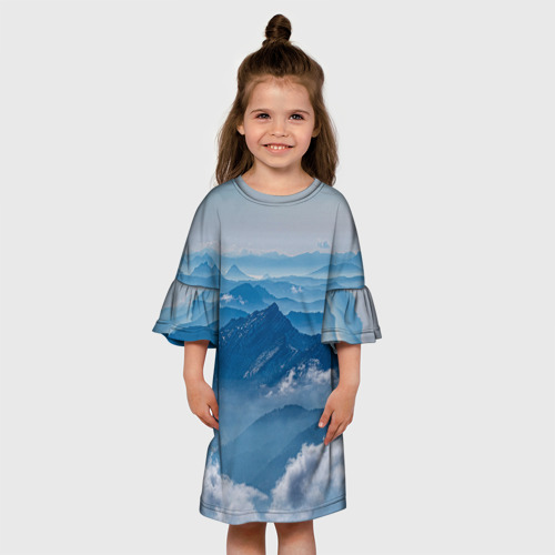 Детское платье 3D Горы, цвет 3D печать - фото 4