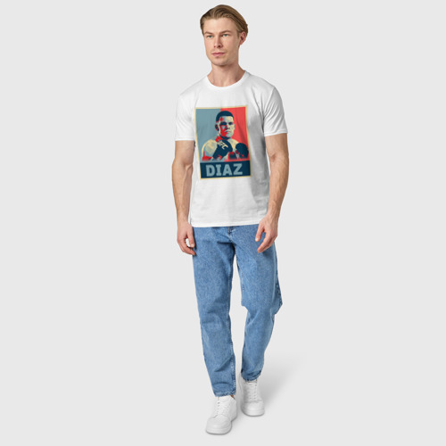Мужская футболка хлопок Нэйт Диаз, цвет белый - фото 5