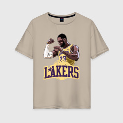 Женская футболка хлопок Oversize LeBron - Lakers