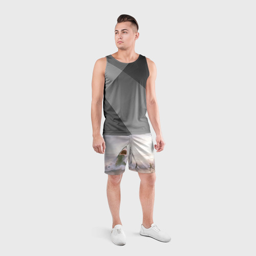 Мужские шорты спортивные Мегалодон, цвет 3D печать - фото 4