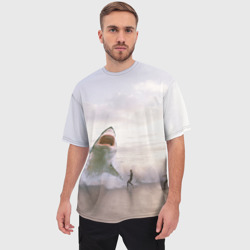 Мужская футболка oversize 3D Мегалодон - фото 2
