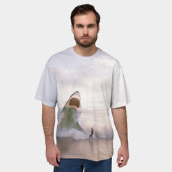Мужская футболка oversize 3D Мегалодон - фото 2
