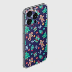 Чехол для iPhone 16 Pro Max силиконовый с защитой камеры Новый год с прянями паттерн - фото 2