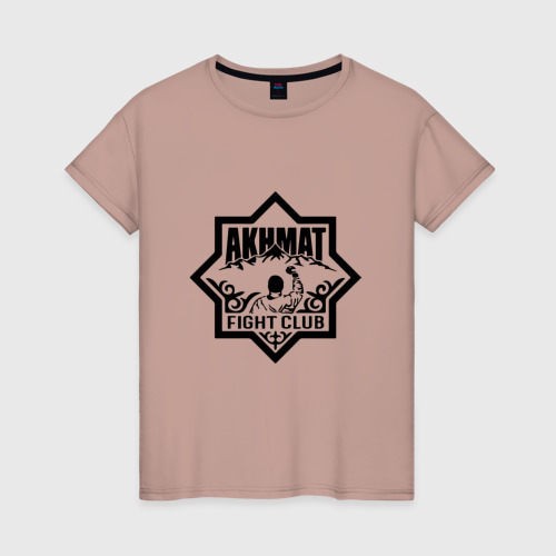 Женская футболка хлопок Ахмат - сила, цвет пыльно-розовый
