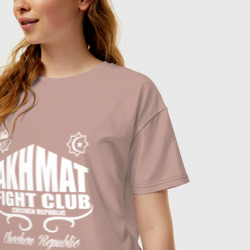 Женская футболка хлопок Oversize Fight club Akhmat - фото 2