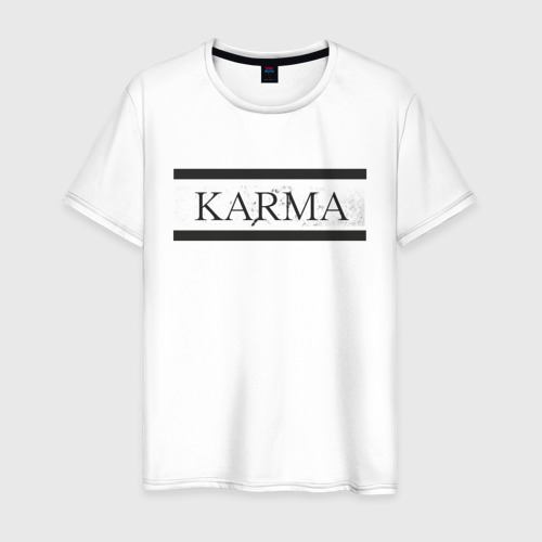 Мужская футболка хлопок KARMA полоса, цвет белый