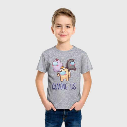 Детская футболка хлопок Among Us, цвет меланж - фото 3