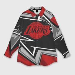 Мужская рубашка oversize 3D LA Lakers red