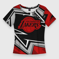 Женская футболка 3D Slim LA Lakers red