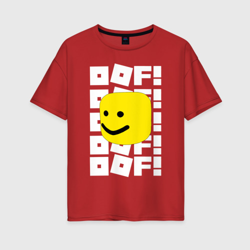 Женская футболка хлопок Oversize Roblox, цвет красный