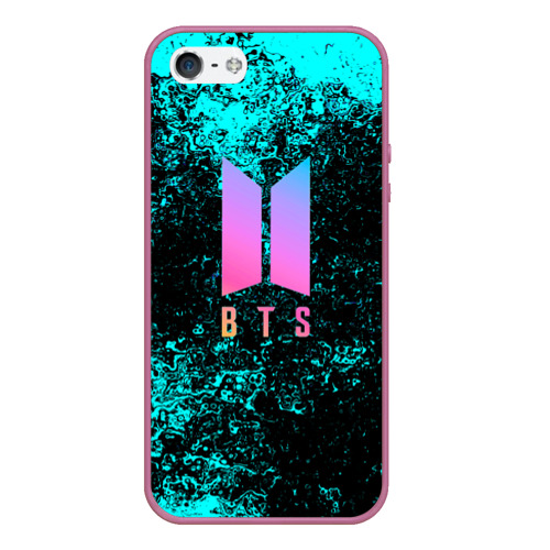 Чехол для iPhone 5/5S матовый BTS, цвет розовый