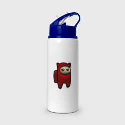 Бутылка для воды с трубочкой Among us Cat