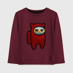 Детский лонгслив хлопок Among us Cat