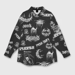 Женская рубашка oversize 3D Phonk