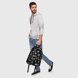 Рюкзак с принтом Phonk для любого человека, вид спереди №5. Цвет основы: белый