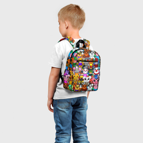 Детский рюкзак 3D с принтом ROBLOX PIGGY, фото на моделе #1