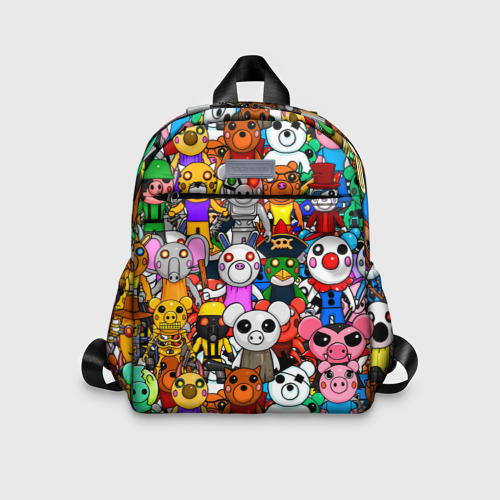 Детский рюкзак 3D с принтом ROBLOX PIGGY, вид спереди #2
