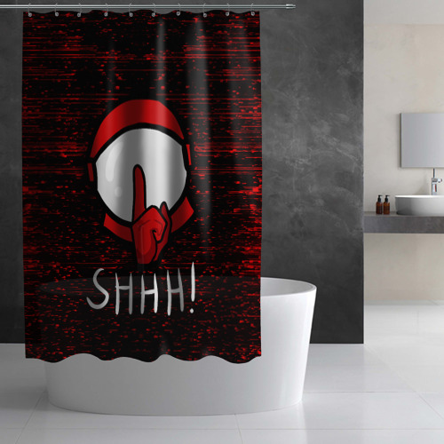 Штора 3D для ванной AMONG US - SHHH! - фото 2