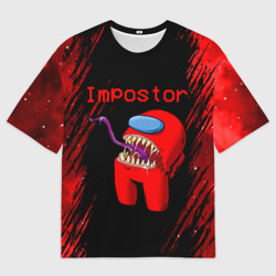 Женская футболка oversize 3D Among Us - impostor