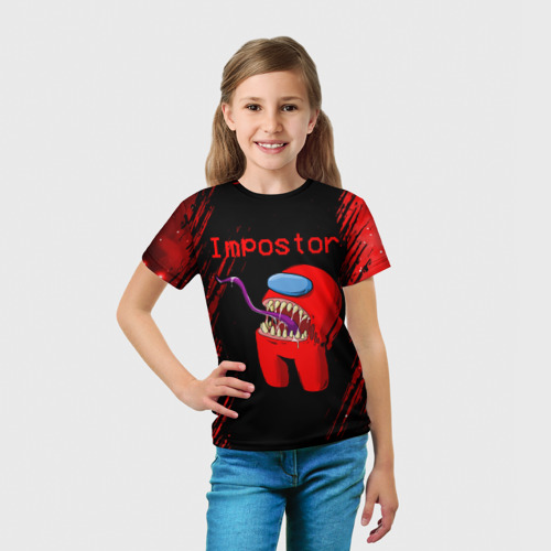 Детская футболка 3D AMONG US - IMPOSTOR, цвет 3D печать - фото 5