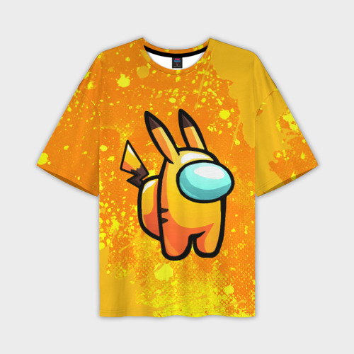 Мужская футболка oversize 3D Among Us - Pikachu, цвет 3D печать