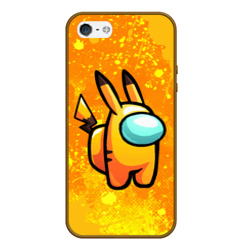 Чехол для iPhone 5/5S матовый Among Us - Pikachu