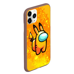 Чехол для iPhone 11 Pro Max матовый Among Us - Pikachu - фото 2