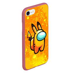 Чехол для iPhone 7/8 матовый Among Us - Pikachu - фото 2