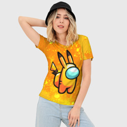 Женская футболка 3D Slim Among Us - Pikachu - фото 2