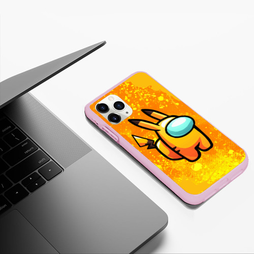 Чехол для iPhone 11 Pro Max матовый Among Us - Pikachu, цвет розовый - фото 5