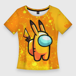 Женская футболка 3D Slim Among Us - Pikachu