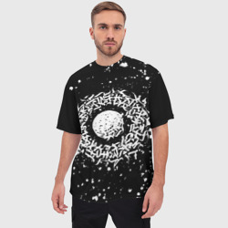 Мужская футболка oversize 3D Каллиграфия на чёрном фоне - фото 2
