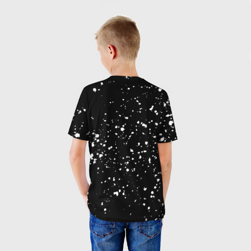 Детская футболка 3D Каллиграфия на чёрном фоне, цвет 3D печать - фото 4
