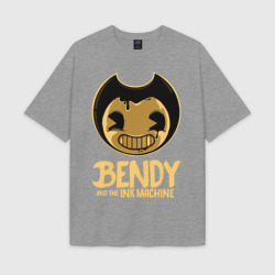 Женская футболка Oversize хлопок texturе Bendy And The Ink Machine